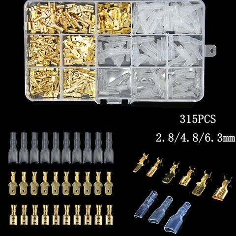 315Pcs Insulated Male Female Wire Connector  2.8/4.8/6.3mm Electrical Wire Crimp Terminals Spade Connectors Assorted Kit ► Photo 1/6