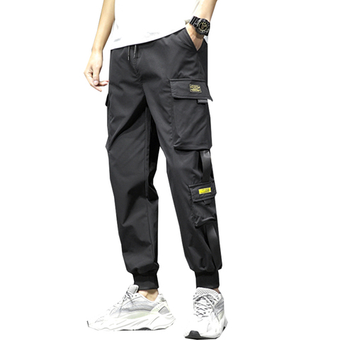 Hip Hop Fashion Men's Cargo Pants  Men's Jogger Side Pocket Pants