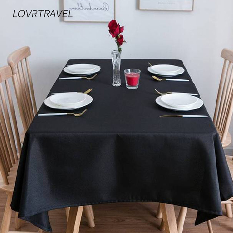 LOVRTRAVEL brand custom oversized 600cm black tablecloth hotel wedding party square dining table and coffee table cover ► Photo 1/6