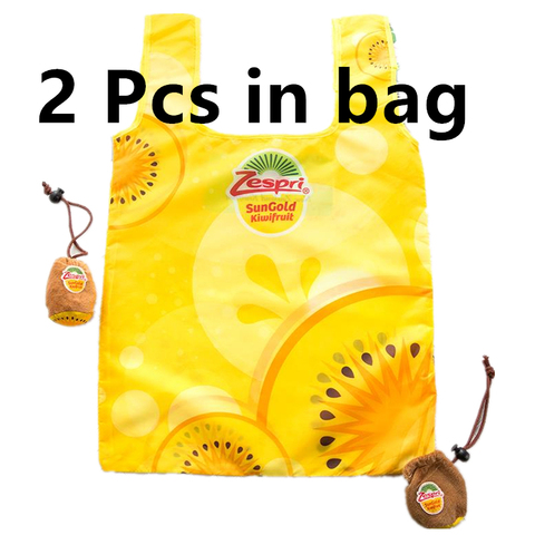 2PCS Kiwi suit Hot Sales Reusable Shopping Bag Fruits ECO Grocery Bag Polyester large foldable custom bags with logo ► Photo 1/2