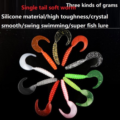 10pcs/lot Soft Rubber Bait 3.5cm/5.5cm/7cm Artificial Silicone Jig Wobbler Soft Curl Worm Fishing Bait Carp Bass fishing lures ► Photo 1/6