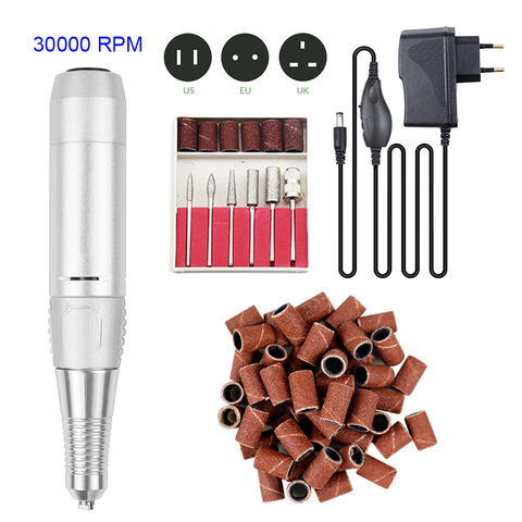 30000RPM Portable Electric Nail Drill Kit Manicure Pen With 6 Drills for Exfoliating Grinding Polishing Nail Removing Nail Tool ► Photo 1/6