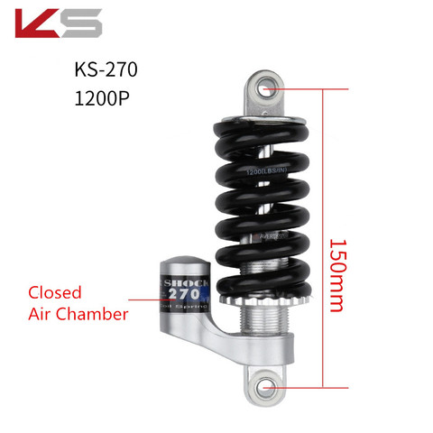 KS Shock Absorber Folding Bicycle Rear Shocks MTB Bike Electric Scooter High-Pound Spring Damper 1200/1500/3000P ► Photo 1/6