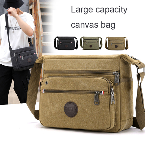 Good Qualtiy Men Travel Bag Canvas Casual Men Shoulder Crossbody Outdoor Bags Mens Travel School Retro Zipper Shoulder Bags 2022 ► Photo 1/6