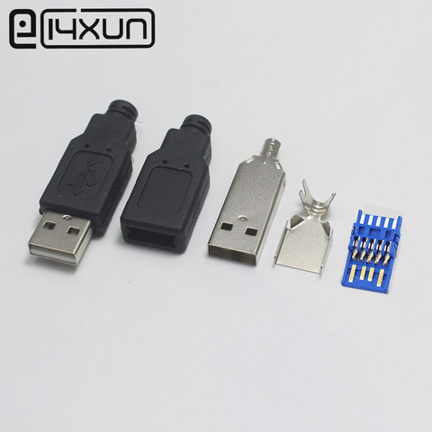 1sets DIY USB 3.0 Male Connector USB Jack Soldering Type Line Tail Socket 3 in 1 High Speed USB 3.0 Jack Male Charging Socket ► Photo 1/5
