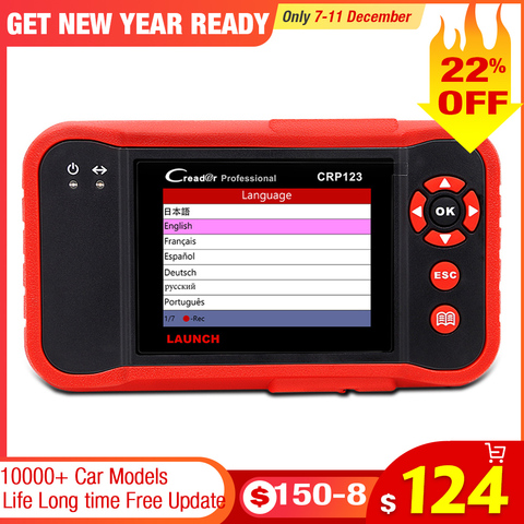 LAUNCH OBD2 Scanner CRP123 - Engine/ABS/SRS/Transmission Code Reader Car Diagnostic Scan Tool,4 in 1 Live Data Stream Graph ► Photo 1/6