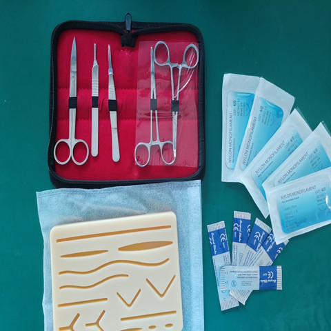 Teaching skin Operate Suture Training Kit  pad practice model needle suture nylon  set medical surgical instruments ► Photo 1/4