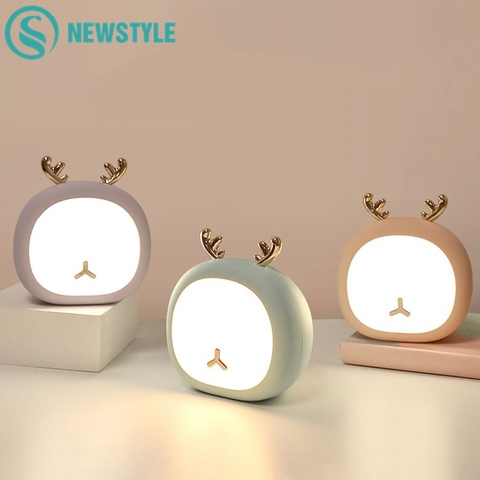 Cute Pet Night Light Deer Bunny Nursey Light For Kid Baby Stepless Touch USB Rechargeable Table Lamp Home Decoration ► Photo 1/6