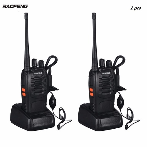 2pcs VHF/UHF  BF-888S Portable FM Transceiver Rechargeable Walkie Talkie in Two Senses 5W 2-way Ham Radio Comunicador ► Photo 1/6
