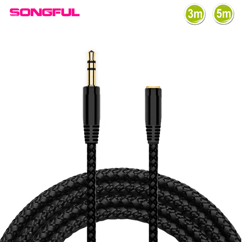 3m/5m Male to Female 3.5mm AUX Jack Audio Extension Cable Cord 3.5 Auxiliary Headphone Earphone Speaker Stereo Audio Cables Cord ► Photo 1/6