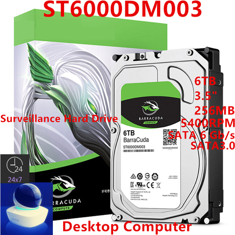 New HDD For Seagate Brand BarraCuda 6TB 3.5