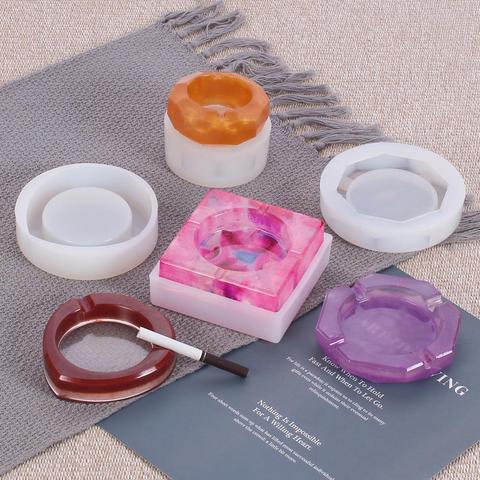 1pc Ashtray DIY Handmade Crystal Silicone Mold Storage box DIY Mirror Crystal Epoxy UV Resin Mould Art Supplies ► Photo 1/6