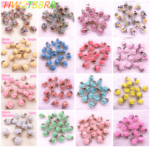 Wholesale 16mm Colorful Transparent Ball Glass Star/Round Charms Pendant Find Hair Accessories Jewelry Charms Earring ► Photo 1/6