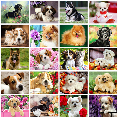 EverShine 5D Diamond Painting Cross Stitch Animals Diamond Art Dog