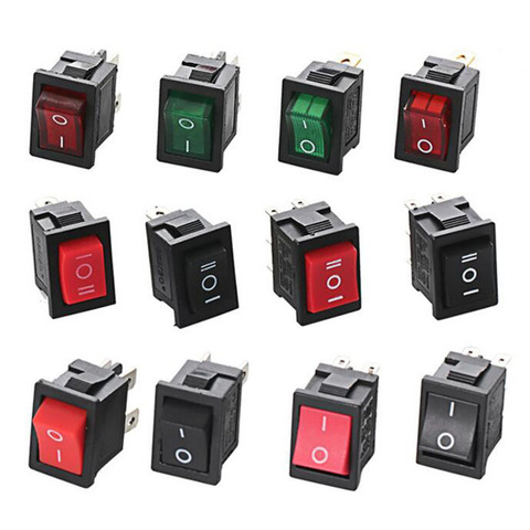 10 PCS Rocker Switch KCD1 Ship Type Switch Two Gears/Three Gears 2 Feet 3 Feet 4 Feet 6 Feet with Light Rocker Boat Power Switch ► Photo 1/6