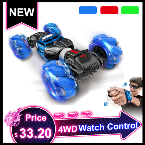 4WD RC Stunt Car Watch Control Gesture Induction Deformable Electric RC Drift Car Transformer Car Toys for Kids with LED Light ► Photo 1/6