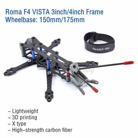 Roma 3 Inch 150mm/4 Inch 175mm Frame Kit Lightweight X Type 3K Carbon Fiber Board FPV Drone Quadrocopter with 3D Printing ► Photo 1/6