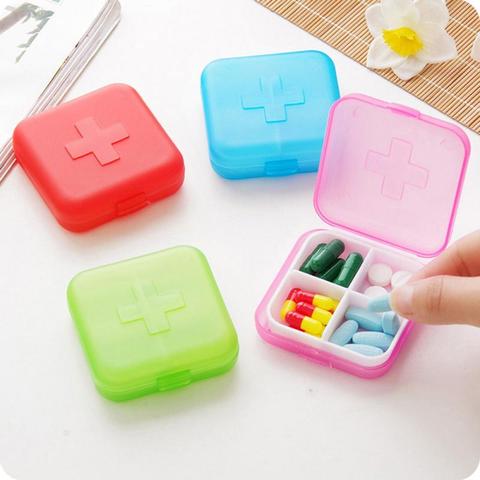 Portable 4 Slots Pill Medicine Box Holder Storage Organizer Container Case Pill Box Splitters Travel Pill Box ► Photo 1/6