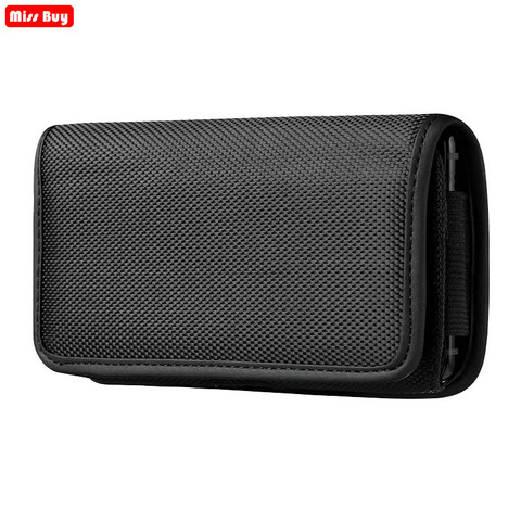 Universal Casual Phone Pouch For iPhone 12 2022 11 Pro Max Xs XR X 6 7 8plus Case Belt Clip Holster Oxford Cloth Bag Flip Cover ► Photo 1/6