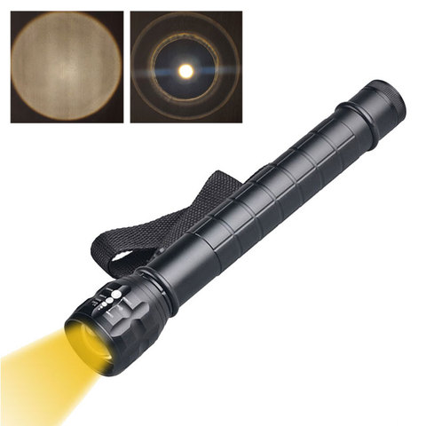 TMWT Handheld Big Torch Light XP-E Yellow LED Photo Lamp 18650  Battery Metal Reflector Zoom Lantern Flashlight ► Photo 1/6