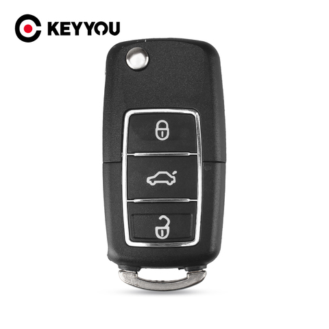 KEYYOU Remote Key Shell Case Fob For VW Volkswagen Jetta Golf Passat b5 b6 Beetle Polo Bora 3 Button Flip Folding Key Case ► Photo 1/6