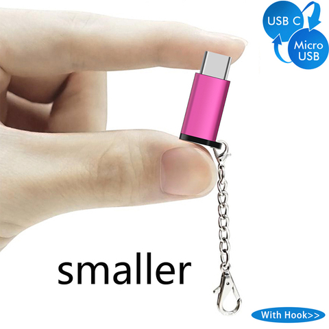 Keychain USB Type C Male To Micro USB Female Adapter USB Type-C Support OTG for Xiaomi 4C /LeTV /Huawei /HTC Oneplus LG Tablet ► Photo 1/6