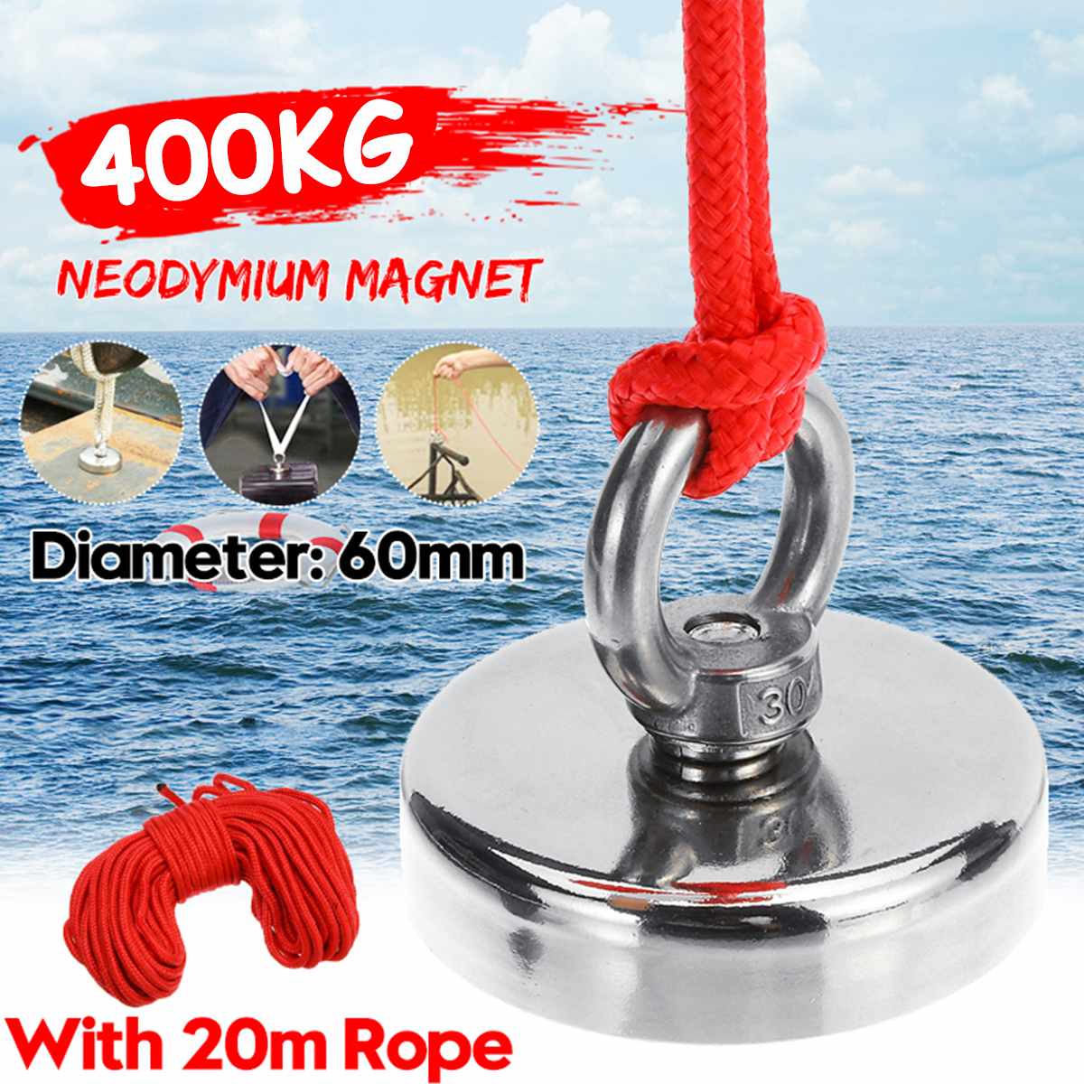 Super Strong Magnet Fishing Magnet Salvage Magnets Pot Magnets Permanent Deep 