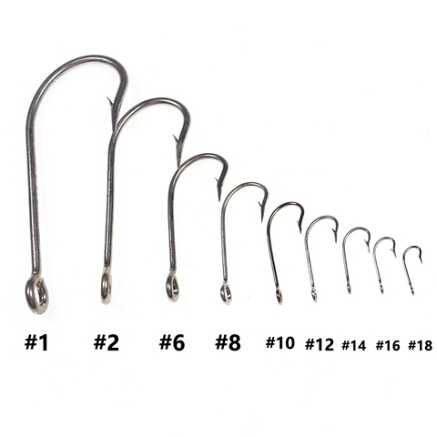 100PCS Saltwater Fishing High Carbon Steel Offset Hooks Kirby Sea With Ringed Hook Barbed Anti-rust #1 - #20 ► Photo 1/6