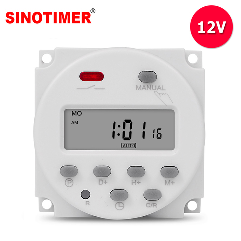 12V AC/DC Digital 7 Days Weekly Programmable Timer Switch Electronic Lighting Daily Time Relay Programmer inside Battery ► Photo 1/6