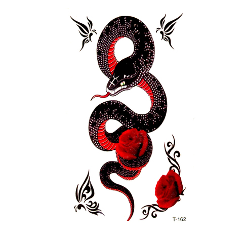 Red-bellied Snakes Waterproof Temporary Tattoos Men  henna tattoo Beauty Tattoo kids temporary Tatoo rouge a levre Tatoo sticker ► Photo 1/2