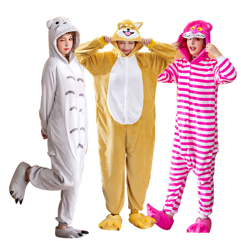 XXL Flannel Kigurumi Animal Pijama Women Pajamas For Men Cartoon Onesies For Adults One-piece Jumpsuit Men Cosplay Costume Suit ► Photo 1/5