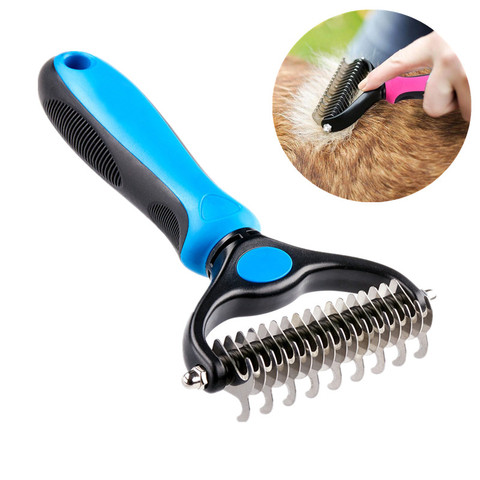 Pet Fur Knot Cutter Dog Grooming Shedding Tools Pet Cat Hair Removal Comb Brush Double sided Pet Products ► Photo 1/6