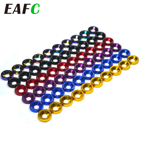 10pcs M6 JDM Car Modified Hex Fasteners Fender Washer Bumper Engine Concave Screws Car-styling ► Photo 1/6