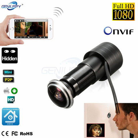 Door Eye Hole Home Security 1080P HD H.265 1.78mm Lens Wide Angle FishEye CCTV Network Mini Peephole Door IP Camera P2P Onvif ► Photo 1/6