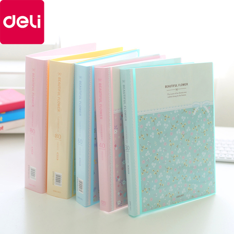 Deli Fresh Flower Paper File Holders A4 Document Holder Paper Folder Storage Binder Pouch Package Office School 30/40/60pages ► Photo 1/6