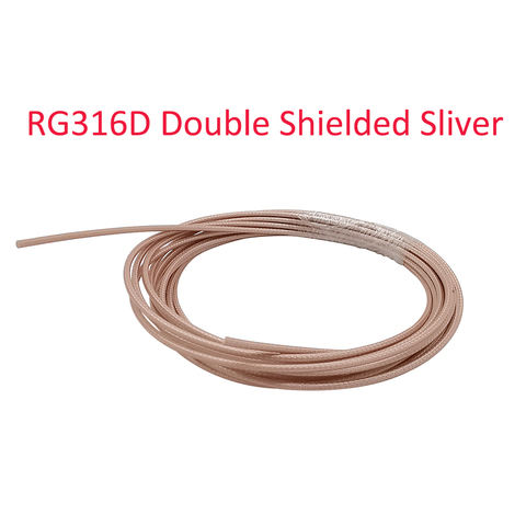 1M RF RG316D Double Shielded Sliver Coaxial Cable Antenna Feeder Transmission Connection Line Low Loss RF Connection Coax Wire ► Photo 1/2