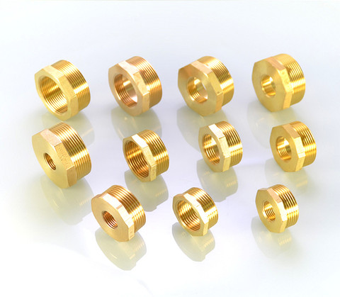 Brass Hex Bushing Reducer Pipe Fitting 1/8 1/4 3/8 1/2 3/4 F to M Threaded Reducing Copper Water Gas Adapter Coupler Connector ► Photo 1/5