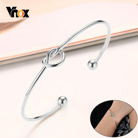 Vnox Elegant Women Stainless Steel Tied Knot Cuff Bracelets Bangles Stainless Steel Gifts for Her ► Photo 1/6