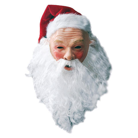 Santa Claus Latex Mask - Realistic Full Head Latex Mask White Beard, Red Cap Fancy Costume Masquerade Halloween Christmas Party ► Photo 1/6