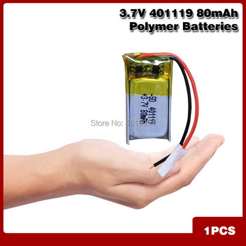 Polymer lithium ion battery 3.7V 401119  80mAh CE FCC ROHS MSDS quality certification Ultra small battery ► Photo 1/6