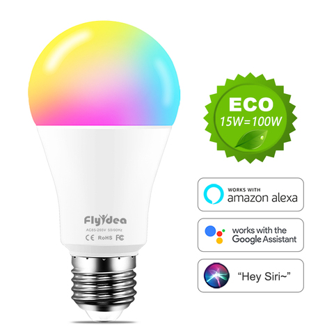 WiFi Bulbs E27 LED Smart Light Bulb Neon Changing Lamp Siri Voice Control Alexa Google Assistant 100W equivalent Indoor Lighting ► Photo 1/6