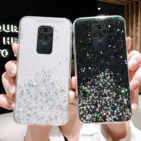 Redmi 9 9A 9C Note 9S 9 Pro Max Silver Foil Bling Glitter Star Clear TPU Case Cover For Redmi 8 8A Note 8T 8 Pro Note9 Note9s ► Photo 1/6