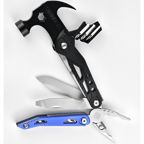 Multi-function tool pliers folding nail hammer outdoor knife survival axe pliers pointed diagonal wire cutter camping multitool ► Photo 1/5