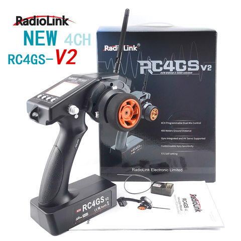 RadioLink RC4GS V2 2.4G 4CH 400M Distance Remote Controller Transmitter + R6Fg Gyro Inside Receiver for RC Car Boat ► Photo 1/6