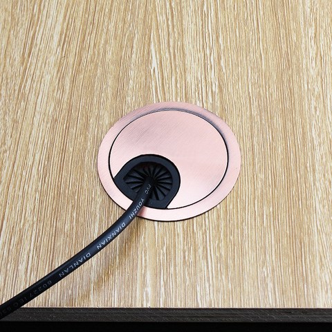 KK&FING 1PC Aluminum Desk Wire Hole Cover Base 50-80MM Computer Desk Table Grommet Cable Port Wire Hole Cover Furniture Hardware ► Photo 1/6