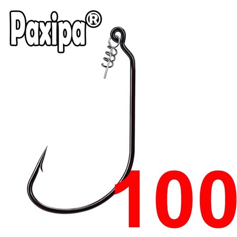 100 pcs Fishing Worm Hook with Spring Twist Lock For Soft Worm Lure Bass Barbed Carp Crank Fishing Hook ► Photo 1/2