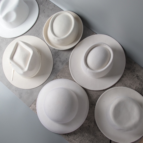 100% Wool White Women Fedora Hat With Match Wide Brim Jazz Hat Lady Felt Church Hat Size 56-58CM 6 Style ► Photo 1/6