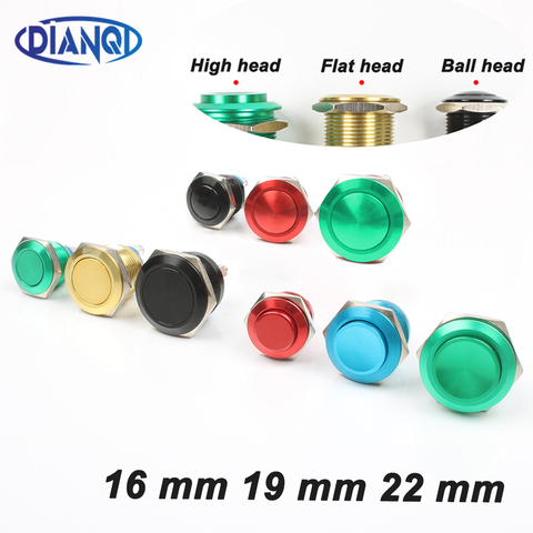 16mm/19mm/22mm Metal Oxidized Push Button Switch 1NO reset press button screw terminal momentary red black blue Gold Green ► Photo 1/6