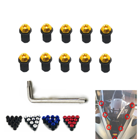 M5 5mm Fastener Nuts Windscreen Windshield Screw Mounting Bolts For Suzuki GSXR GSX-R 600 750 1000 K1 K2 K3 K4 K5 K6 K7 K8 K9 ► Photo 1/6