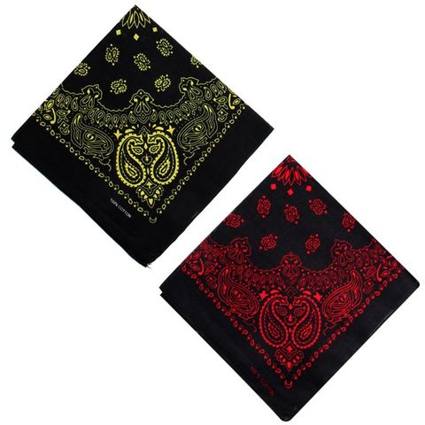 Unisex Cotton Square Bandanas Hip Hop Double Paisley Floral Print Headband Windproof Face Cover Cycling Sports Neck Tie Headwrap ► Photo 1/6